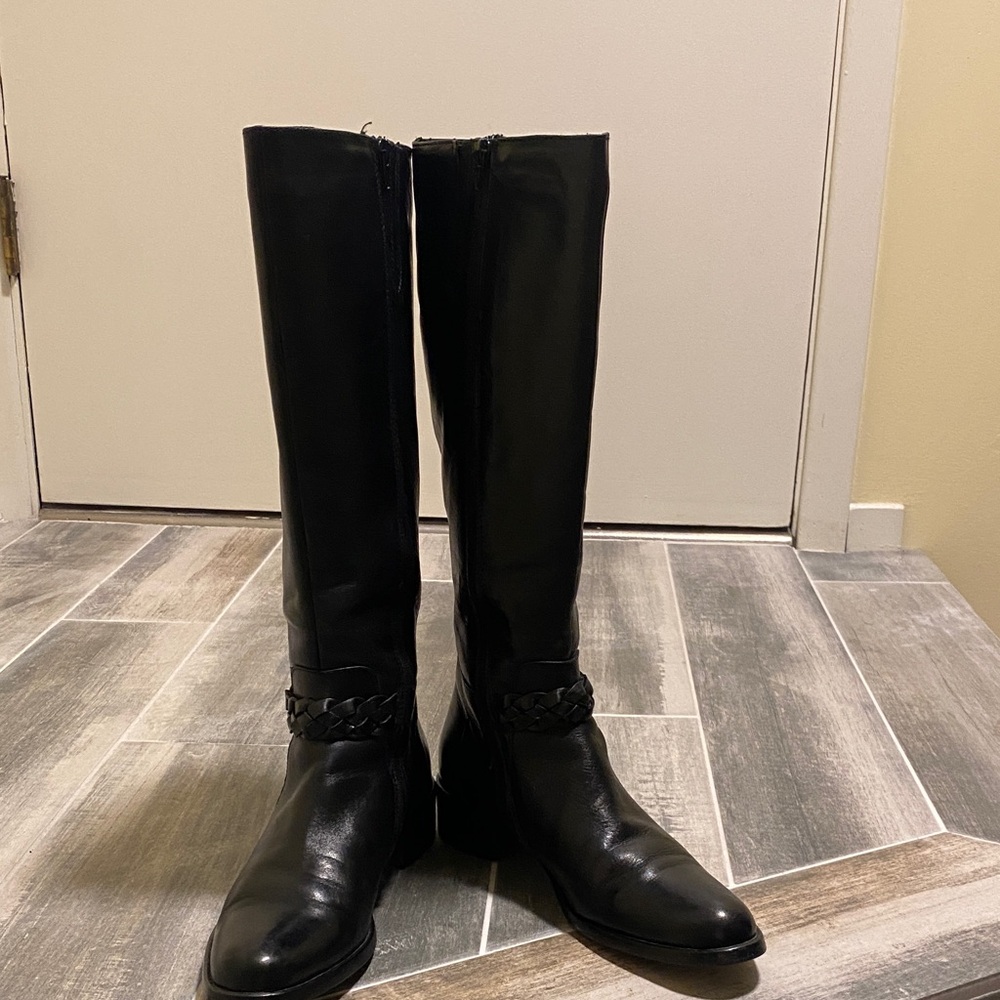 Minelli Knee-High Leather Boots Black Women’s size 9.5 - Picture 8 of 10